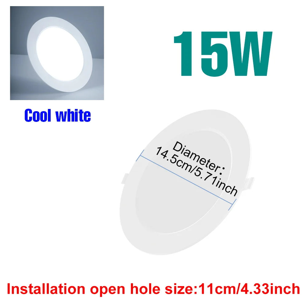 Downlight led blanc moderne encastrable 220v 5w 10w 15w 20w 25w cold white