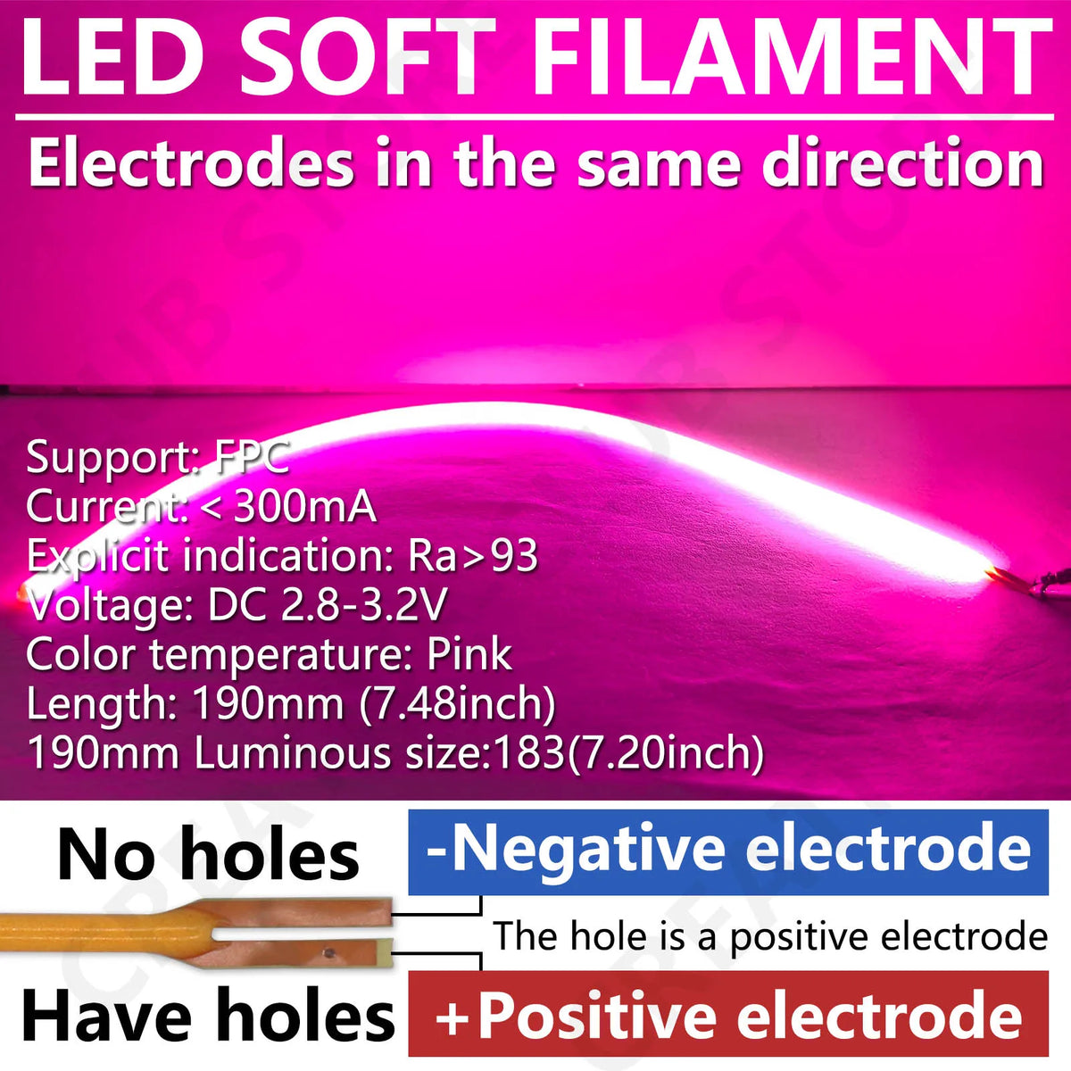filament led souple 190mm rouge vert bleu rose technologie bricolage diy đèn led