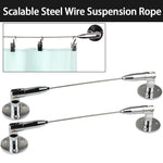 corde suspension réglable fil d'acier 2mm rotation 180° facile moderne argenté lisse