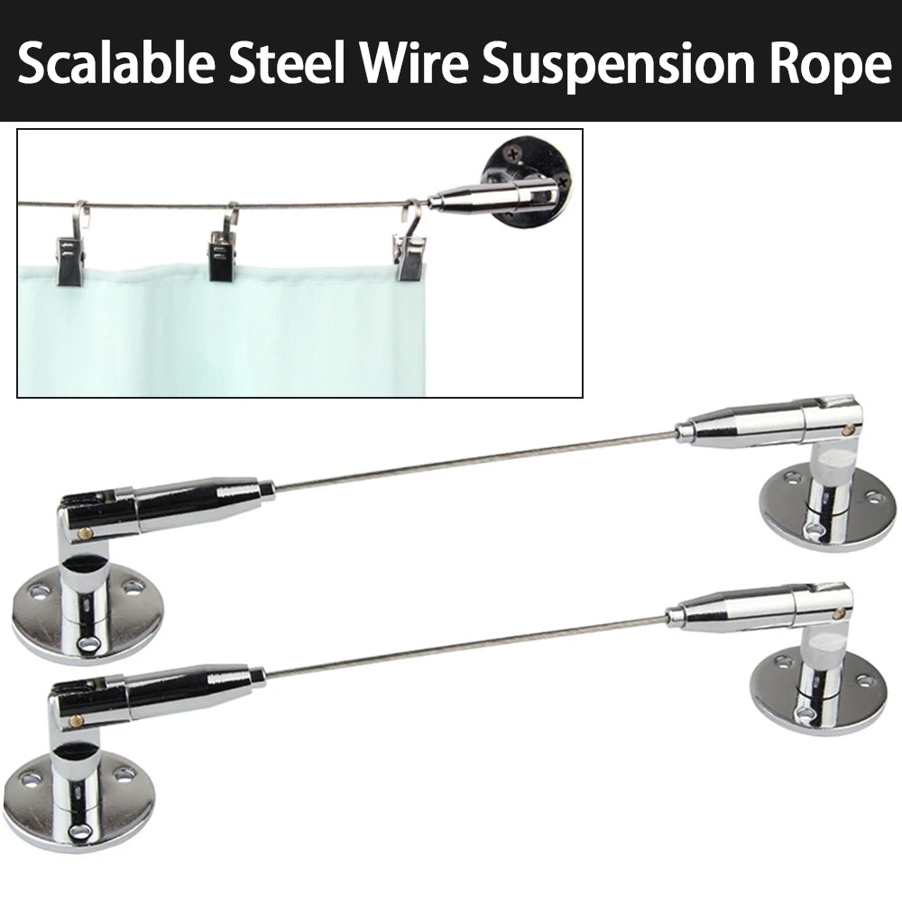 corde suspension réglable fil d'acier 2mm rotation 180° facile moderne argenté lisse
