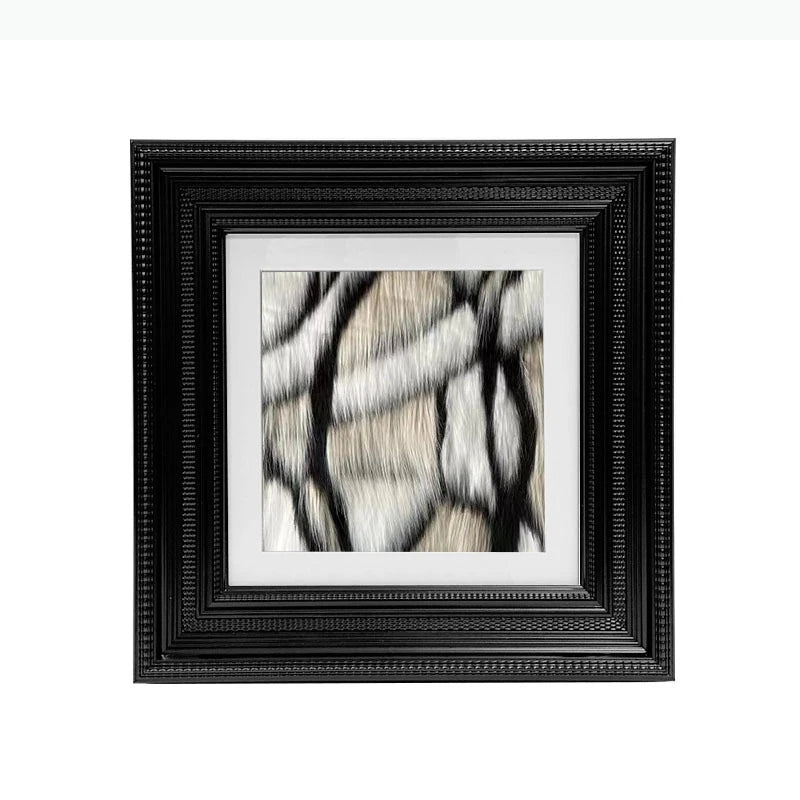 tableau moderne abstrait noir beige gris blanc marbré taches cadre toile salon décoration