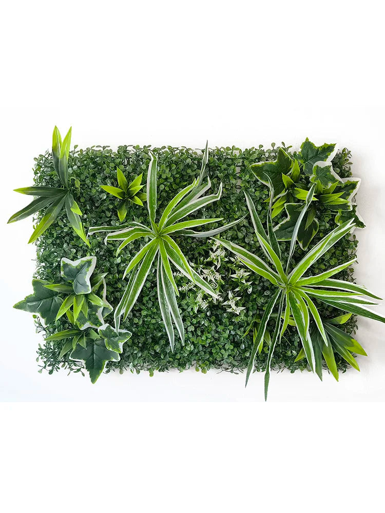mural végétal artificiel feuilles fleurs moderne extérieur intérieur vert blanc