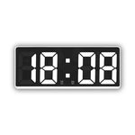 horloge numérique moderne rectangulaire noir blanc vert luminoise led snooze mode nuit
