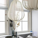 suspension lumineuse moderne blanc crème rayures verticales 300mm 495mm 550mm 470mm