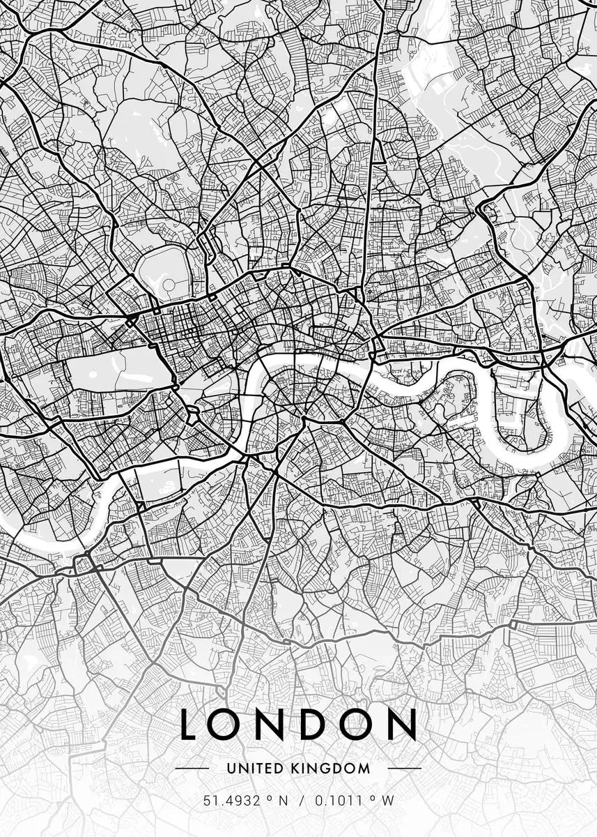 tableau toile noir blanc carte ville paris york décoration murale salon minimaliste