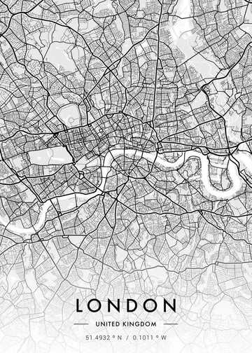 tableau toile noir blanc carte ville paris york décoration murale salon minimaliste