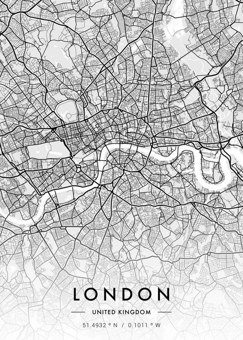 tableau toile noir blanc carte ville paris york décoration murale salon minimaliste