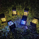 lanterne solaire transparente effet gouttes pluie vintage anneau métallique bougie blancheextérieur nuit camping jardin