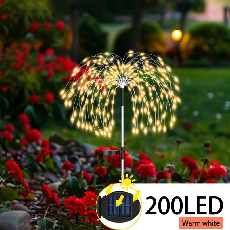 guirlande lumineuse solaire multicolore moderne filament fleur extérieure imperméable led jardin