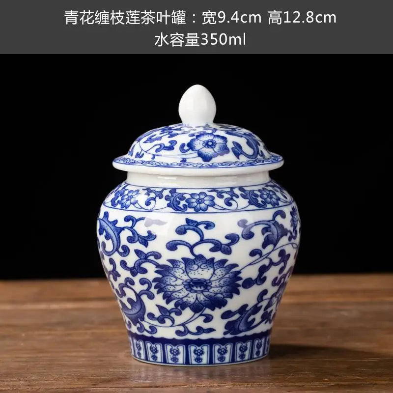 pot thé céramique bleu marine blanc fleurs dorées couvercle classique