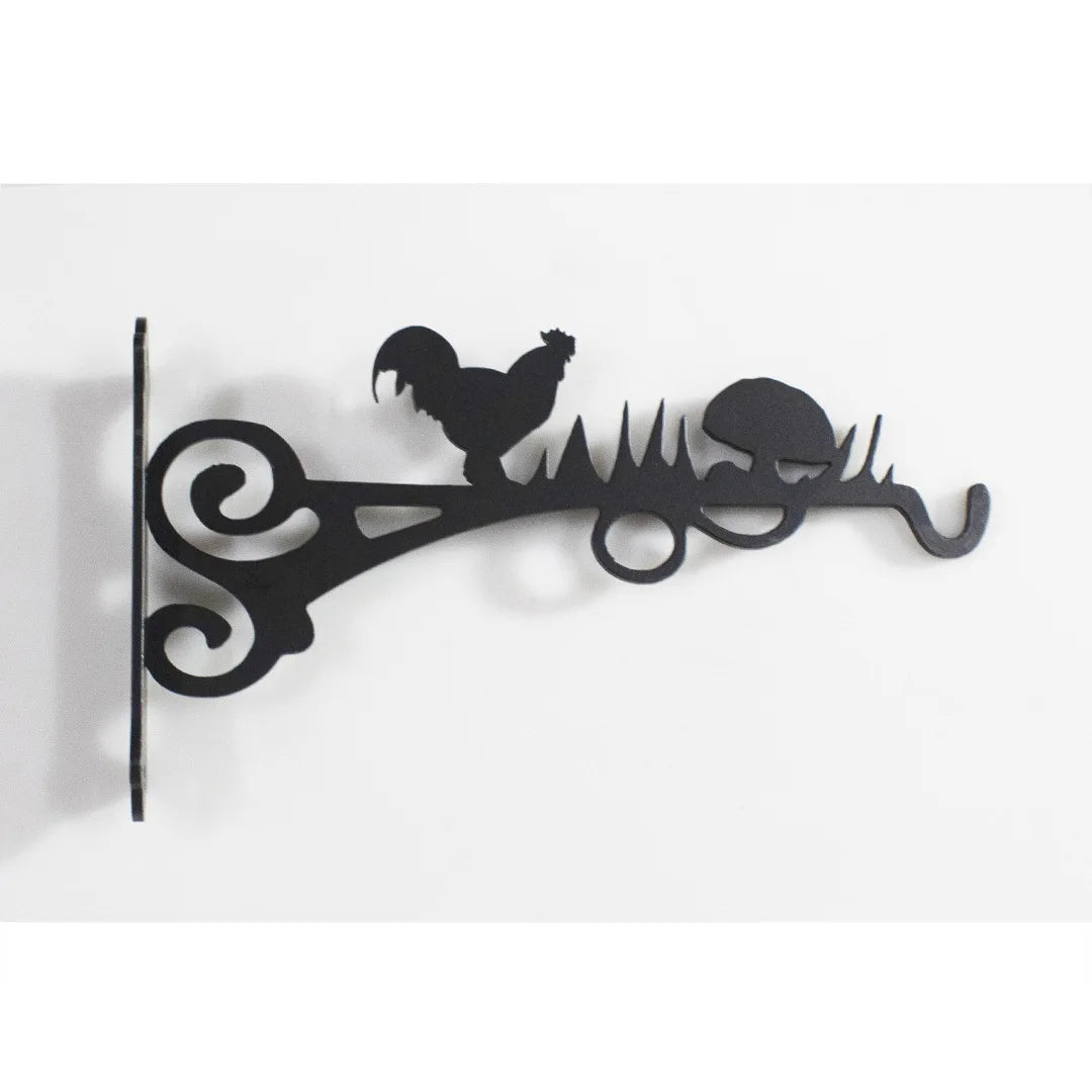 support mural décoratif artisanal oiseaux branches motifs floraux vintage équerre suspendue pot fleur balcon