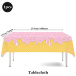 assiettes festives glace vanille anniversaire enfant filles garçons guirlande lettres chapeaux