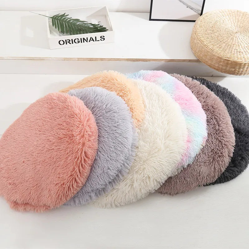 coussin peluche doux chat chien tapis lit animal couleur rose gris