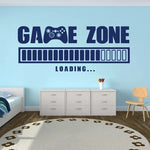 autocollant mural game zone manette jeu loading noir moderne adhésif chambre ludique
