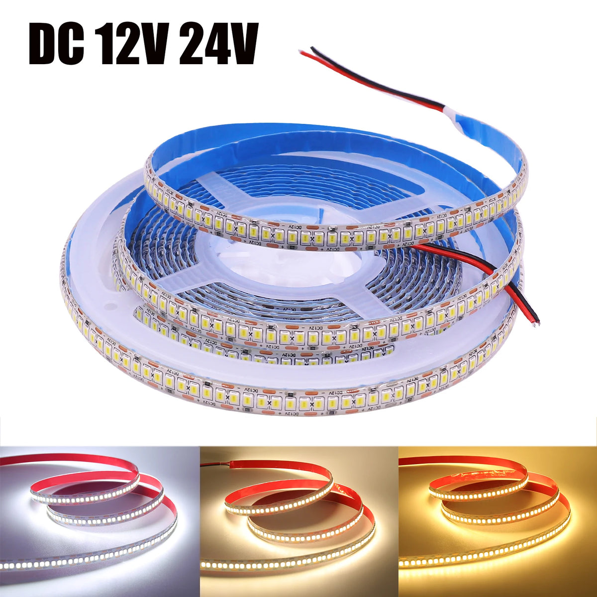 ruban led adhésif 12v 24v ip65 étanche couleurs blanc rouge bleu moderne