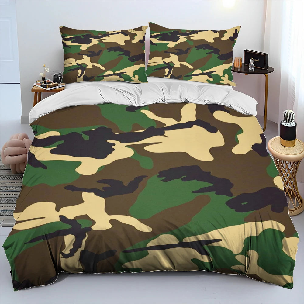Détail du tissu microfibre de la parure de lit camouflage
