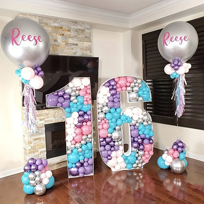 Panneau KT numérique tridimensionnel pour décoration d'anniversaire DIY en couleur prune