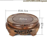 support plantes bois naturel gravures artisanal pot fleurs marron foncé display