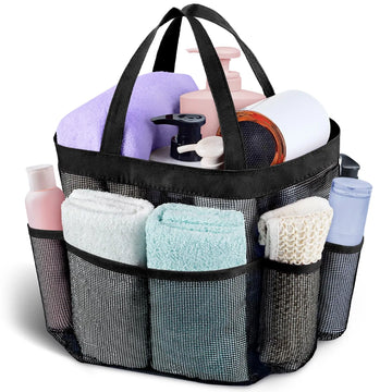 sac rangement bain voyage toilettte polyester maille transparent noir jaune rose vert blanc pratique