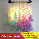 Attrape rêves lumineux multicolores plumes décoration chambre Boho chic éviter maux cadeau original