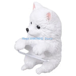 porte rouleau papier toilette forme chien peluche blanc decoratif résine facile nettoyer classique