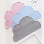 tapis silicone nuage moderne antidérapant rose bleu gris assiette cuillère bol adhésif table enfants