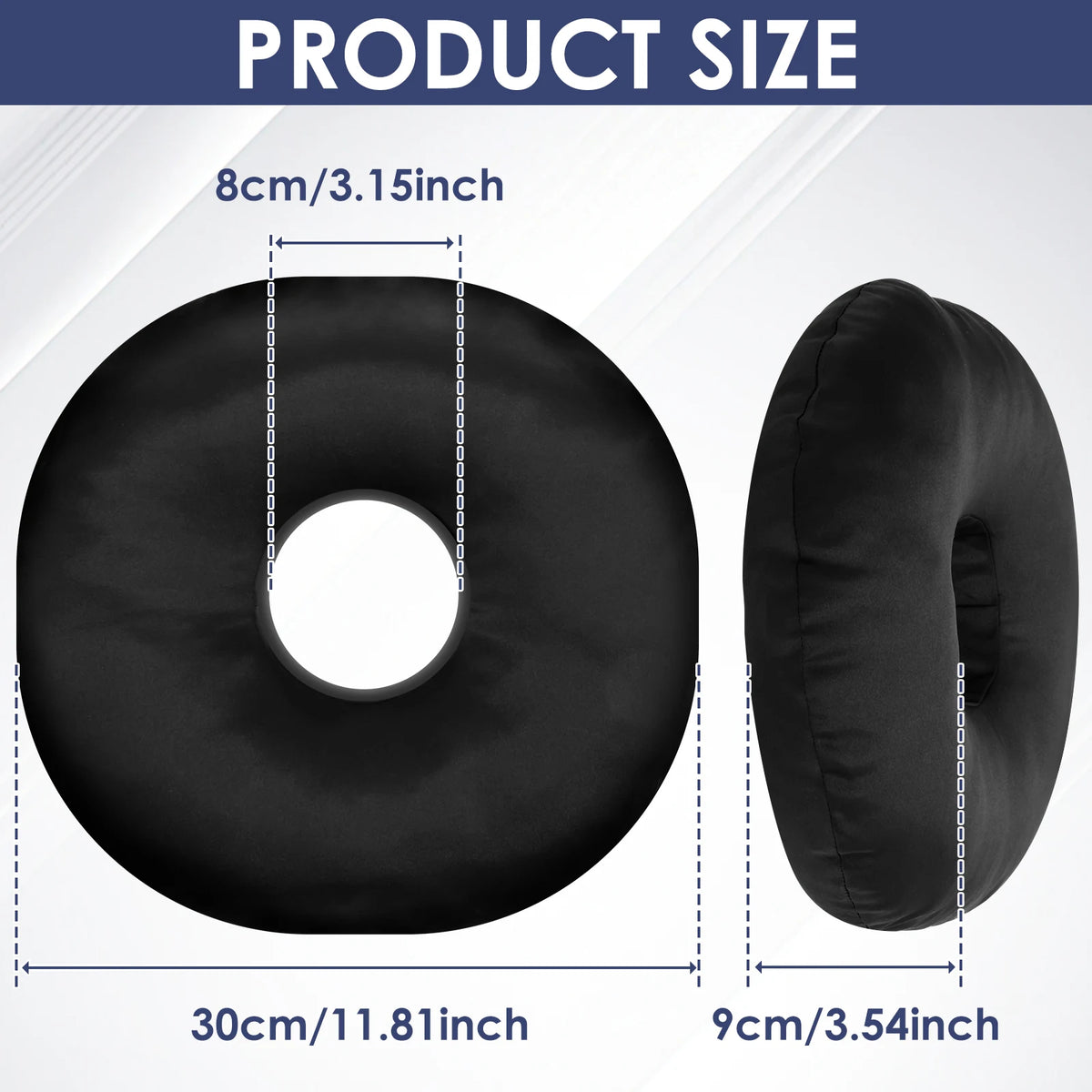 oreiller coton polyester noir moderne 100% coton confortable rond literie fixations