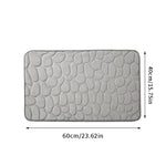 tapis bain mousse mémoire forme absorption eau antidérapant galets relief moderne beige gris