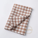 serviettes table coton carreaux rouge blanc marron bleu marine jaune noir classiques anneaux dorés