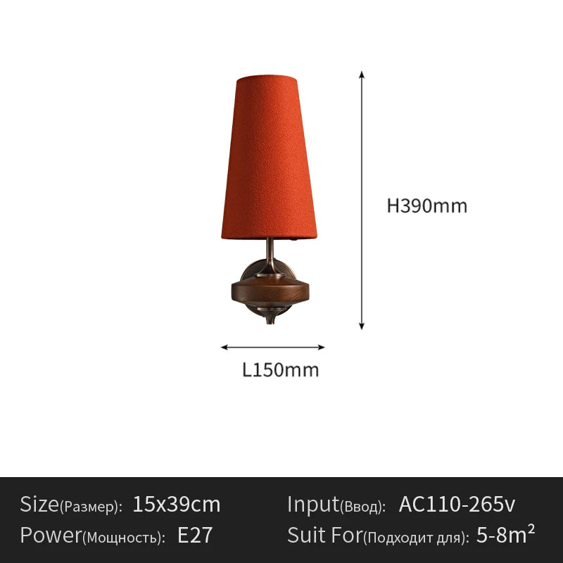 lampe murale conique moderne bois blanc éclairage ambiant chambre salon
