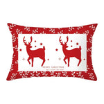 coussin Noël rouge motif rennes flocons neige décoration canapé salon fête hiver 30x50cm