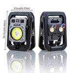 lampe travail magnétique noir clips port usb rechargeable led robuste pratiqueextérieur