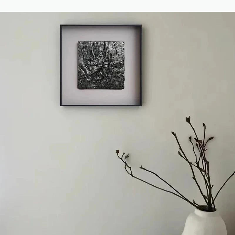 décoration murale contemporaine plaque murale relief texturé marron noir moderne chambre salon