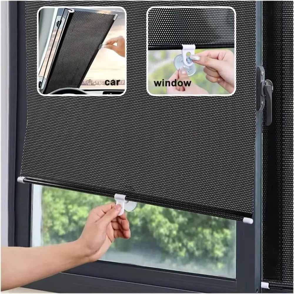 store rideau noir maille fine opacité moderne sucettes fixation 125x68cm