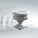 jardinière plastique abs blanc ornée décoration florale extérieure classique 50cm