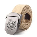 ceinture homme toile métal camouflage noir double aigle militaire décontracté opacité