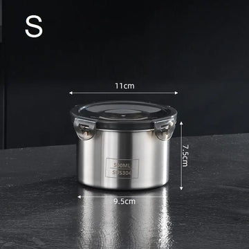 boîtes hermétiques acier inoxydable coffrets alimentaires épices grains couvercle transparent moderne minimaliste