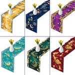 nappes chemins table motifs islamiques ramadan decoratives festives or bleu marine violet emeraude rouge