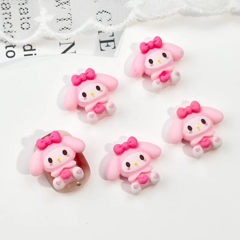 figurines résine animaux clips cheveux noir violet rose blanc bleu jaune cartoon mignons coeurs