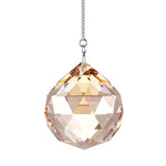 décoration extérieure boule cristal transparente dorée chaîne métallique cloche verre facettée moderne atrape soleil