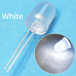 ampoules led diodes 10mm bleu rouge vert blanc chaud jaune diffuses diy commercial