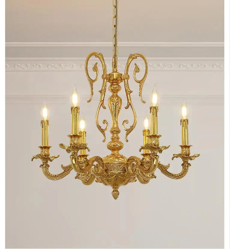 lustre suspendu classique ornements baroques cristal fer doré semi encastrée(touches) haute qualité