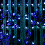 guirlande lumineuse solaire bleu clair fleurs modernes 20m 200leds jardin
