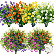 Fleurs artificielles extérieures résistantes aux UV - Bouquet décoratif pour jardin, bureau et mariage