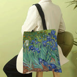 sac main décontracté moderne motif floral urbain van gogh femme toile lin