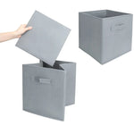 boîtes rangement pliables tissu gris beige moderne poignées amovibles respectueux environnement articles divers rectangle