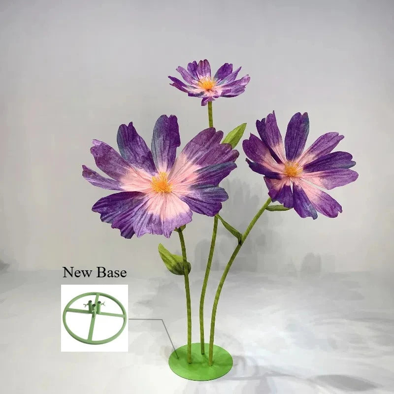 fleurs artificielles papier grandes marguerites décoration mariage anniversaire événements transparentes moderne minimaliste