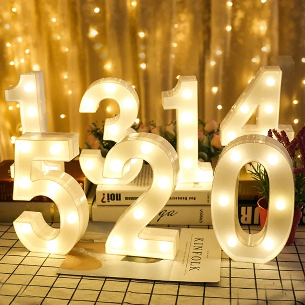 Lettre lumineuse LED multicolore pour décoration de fête