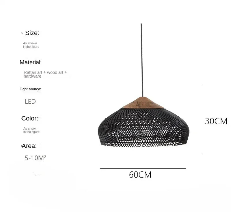 suspension lumineuse tissée naturelle moderne rustique salon chambre led 90 260v e27