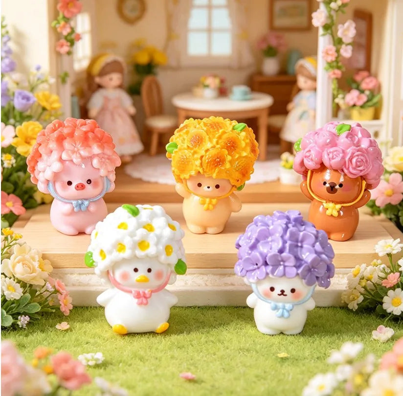 lot 100 figurines chiots peluche mignon fleurs résine décoration scrapbooking artisanat petit accessoire